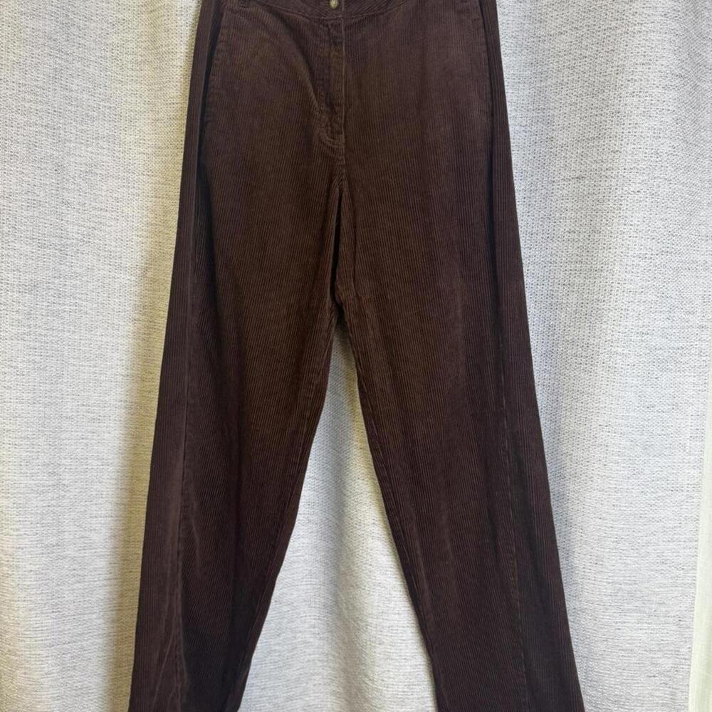 Poetry Brown corduroy straight leg pants.Made with hemp and organic cotton